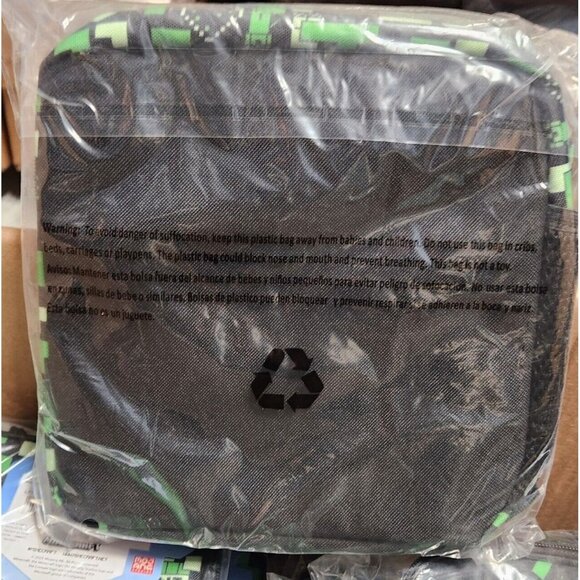 Minecraft Lunch Bag Peeking In Lunch Box with Side Pocket NWT Gift Present Schoo - Picture 7 of 8